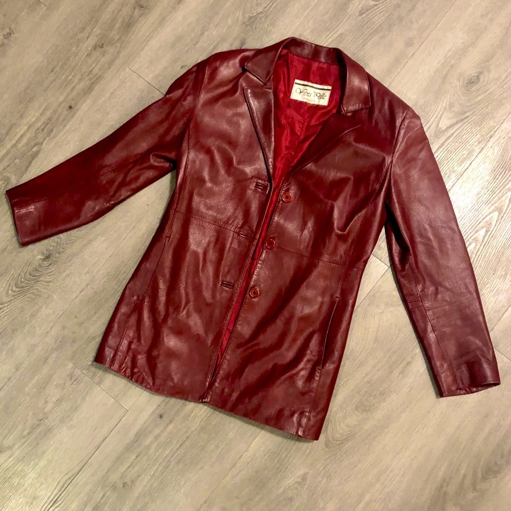 Vintage Vera Pelle Oxblood Red Jacket